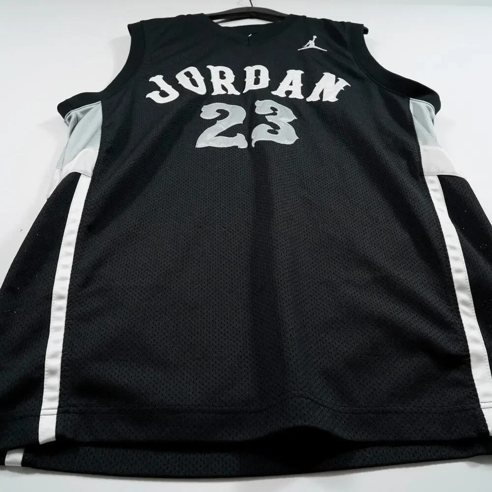 Jordan Jumpman Air Mesh Basketball Jersey Black White Gray Men’s Size L